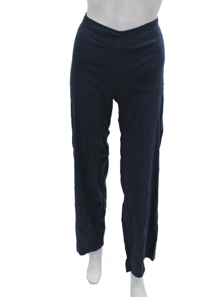 Avenue Montaigne Womens Dress Pants Blue Linen Pull On Size 26