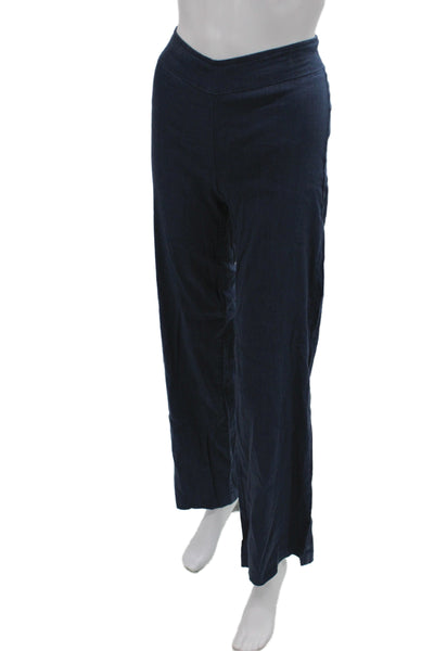 Avenue Montaigne Womens Dress Pants Blue Linen Pull On Size 26