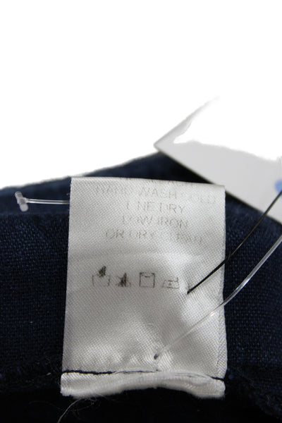 Avenue Montaigne Womens Dress Pants Blue Linen Pull On Size 26