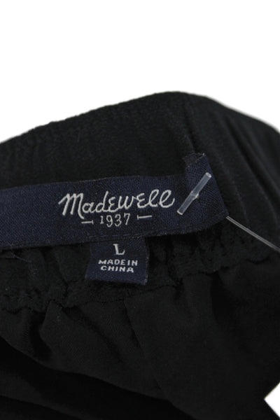 Madewell Women Straight Pencil Mini Silk Skirt Black Size L