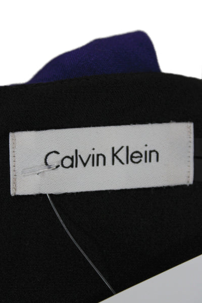 Calvin Klein Womens Sheath Dress Purple Square Neck Short Sleeve Size 12