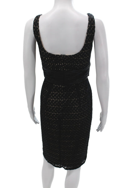 Maggy London Women Sheath Dress Black V-Neck Sleeveless Nylon Size 6