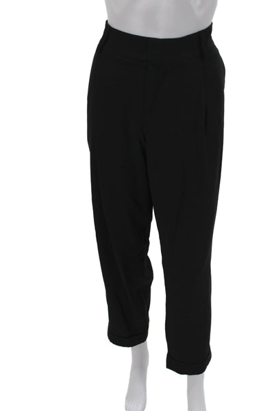 Alice + Olivia Womens Ankle Pants Black Elastane Zip Inseam 30 Size 10