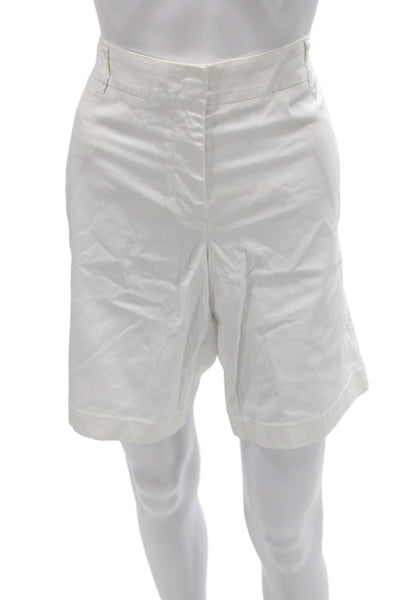 J Crew Women White Chino Shorts 98% Cotton Size 10