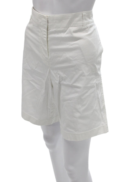 J Crew Women White Chino Shorts 98% Cotton Size 10