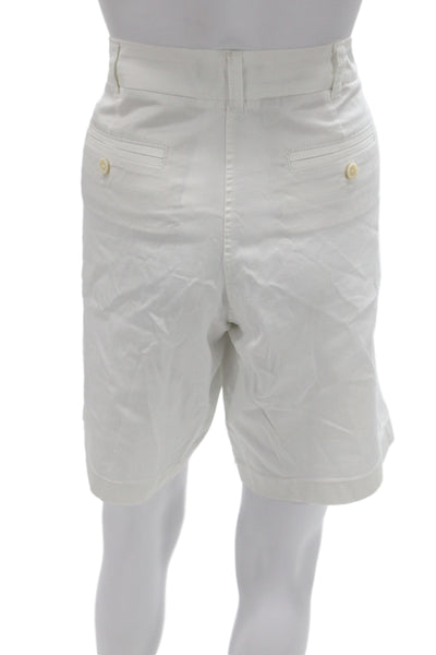J Crew Women White Chino Shorts 98% Cotton Size 10