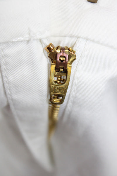 J Crew Women White Chino Shorts 98% Cotton Size 10