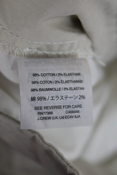 J Crew Women White Chino Shorts 98% Cotton Size 10