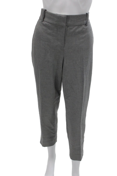 J Crew Womens Gray Dress Pants Button Closure Business Size 12