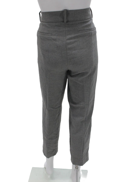 J Crew Womens Gray Dress Pants Button Closure Business Size 12
