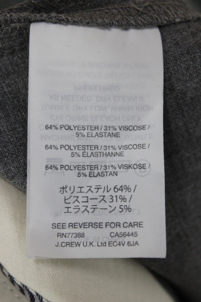 J Crew Womens Gray Dress Pants Button Closure Business Size 12