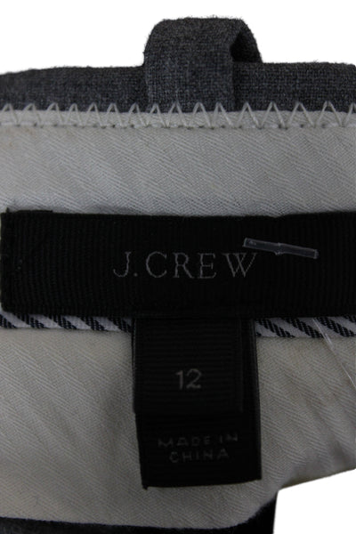 J Crew Womens Gray Dress Pants Button Closure Business Size 12