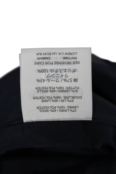 J Crew Womens Dress Pants Blue Plaid 57% Linen Inseam 30 Size 10