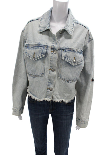 Hype and Vice Women Blue UCLA Basic Jacket Long Sleeve 100% Cotton Size M