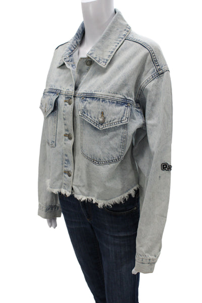Hype and Vice Women Blue UCLA Basic Jacket Long Sleeve 100% Cotton Size M