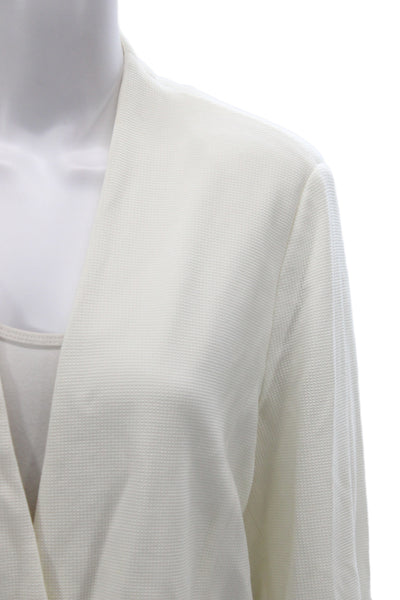 Marccain Womens Basic Jacket White Button Long Sleeve Classic Size 14