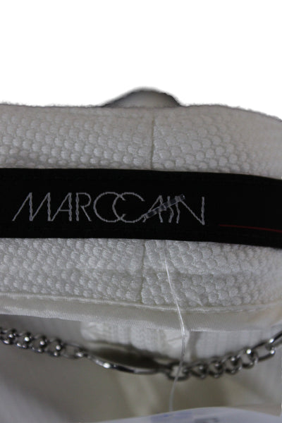 Marccain Womens Basic Jacket White Button Long Sleeve Classic Size 14