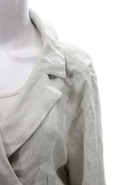 Annette Gortz Womens Gray Linen Pant Suit Long Sleeve Button Size 46