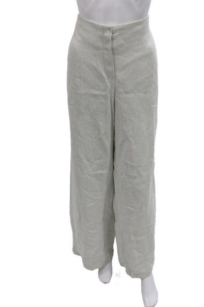 Annette Gortz Womens Gray Linen Pant Suit Long Sleeve Button Size 46