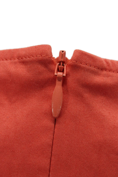 Boss Hugo Boss Women Sheath Dress Orange Boat Neck Short Sleeve Size 14