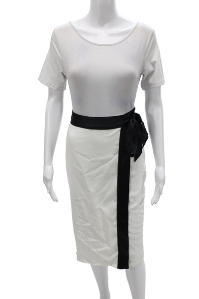 Badgley Mischka Womens Straight Pencil Skirt Black Polyester Zip Size S