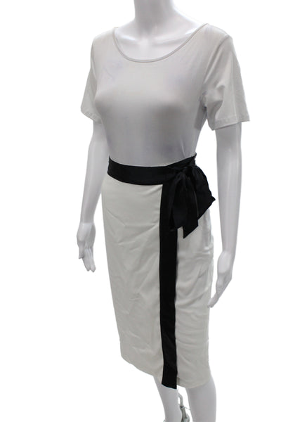 Badgley Mischka Womens Straight Pencil Skirt Black Polyester Zip Size S