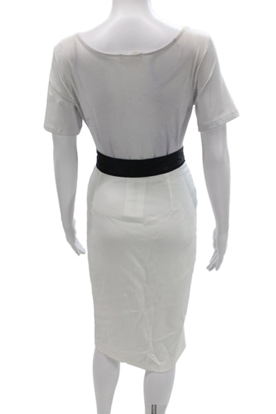 Badgley Mischka Womens Straight Pencil Skirt Black Polyester Zip Size S
