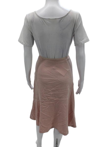 Badgley Mischka Women Trumpet Skirt Pink Polyester Zip Knee Length Size S