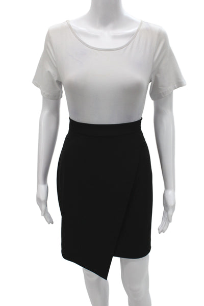 Badgley Mischka Women Black Mini Skirt Polyester Solid Zip Size 4