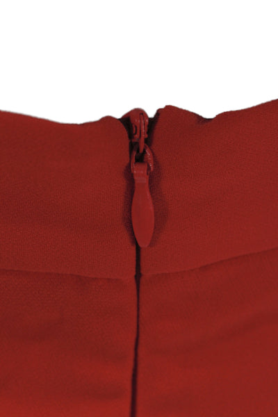 Badgley Mischka Womens Red Trumpet Skirt Long Zip Polyester Size 4