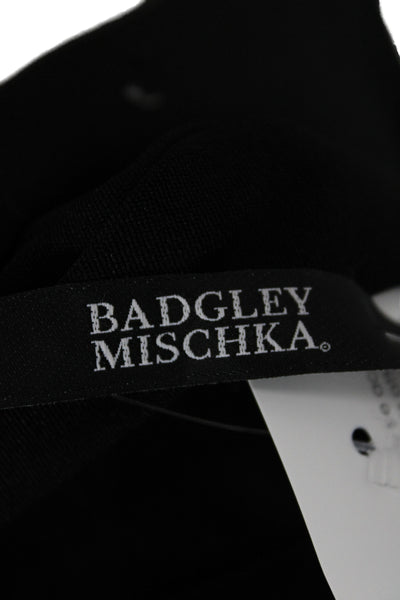 Badgley Mischka Womens Satin Pencil Skirt Black Tie Knee Length Size 9