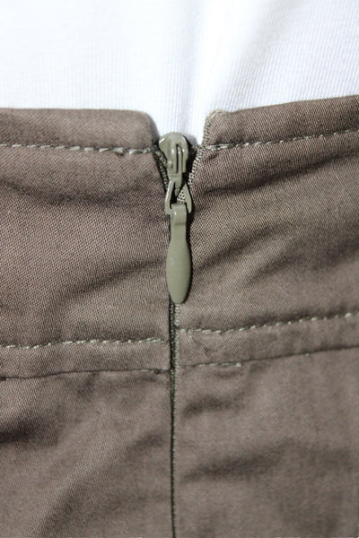 Badgley Mischka Women Cargo Skirt Green Cotton Knee Length Size 3