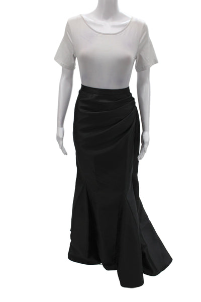 Badgley Mischka Womens Trumpet Skirt Black Long Zip 100% Polyester Size 1