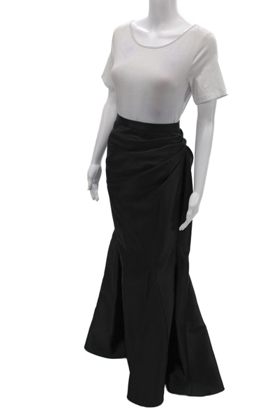 Badgley Mischka Womens Trumpet Skirt Black Long Zip 100% Polyester Size 1