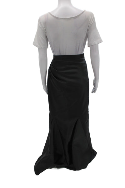 Badgley Mischka Womens Trumpet Skirt Black Long Zip 100% Polyester Size 1