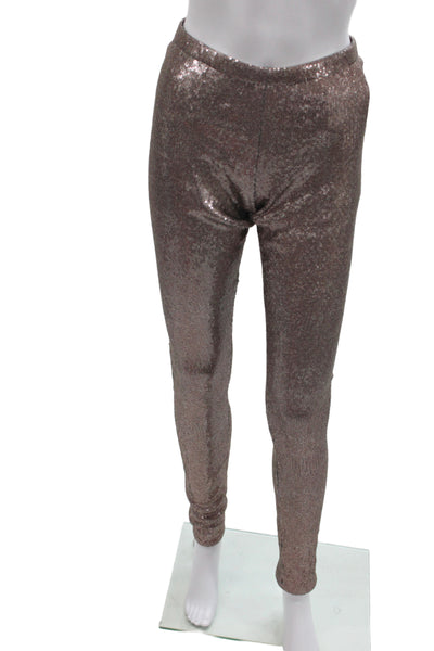 Badgley Mischka Womens Brown Ankle Leggings Cotton Size S