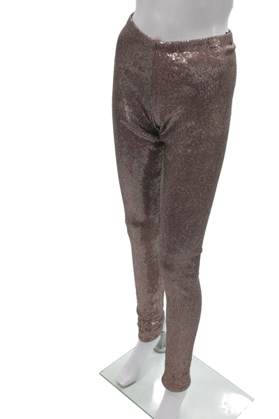 Badgley Mischka Womens Brown Ankle Leggings Cotton Size S