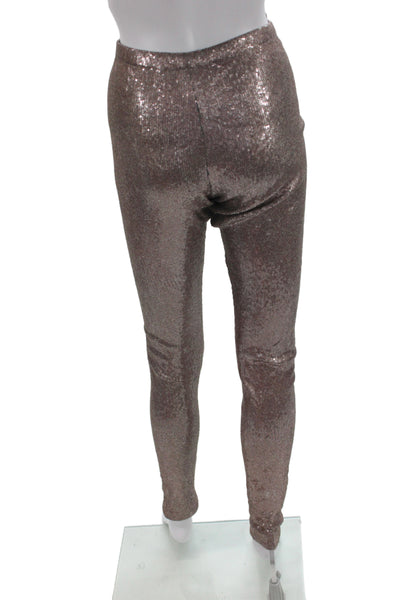Badgley Mischka Womens Brown Ankle Leggings Cotton Size S