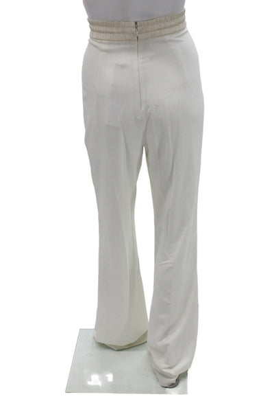 Badgley Mischka Womens Dress Pants White Drawstring Polyester Inseam 36 Size S
