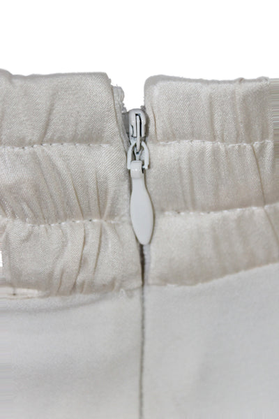 Badgley Mischka Womens Dress Pants White Drawstring Polyester Inseam 36 Size S