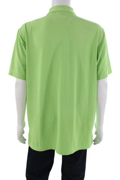 Peter Millar Mens Collared Short Sleeve Polo Shirt Green Size L