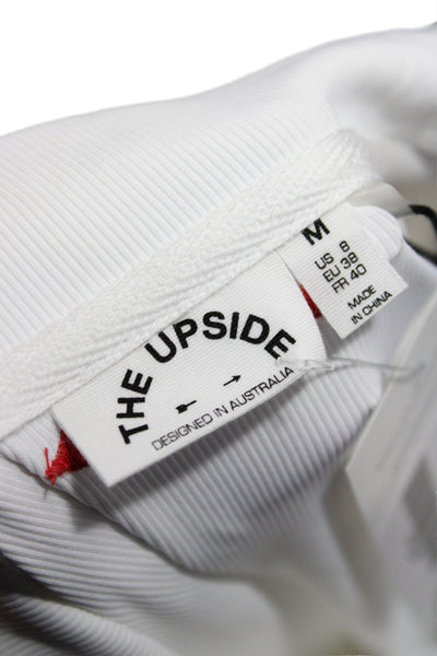 The Upside Womens Collared Pullover Polo White Short Sleeve Size M