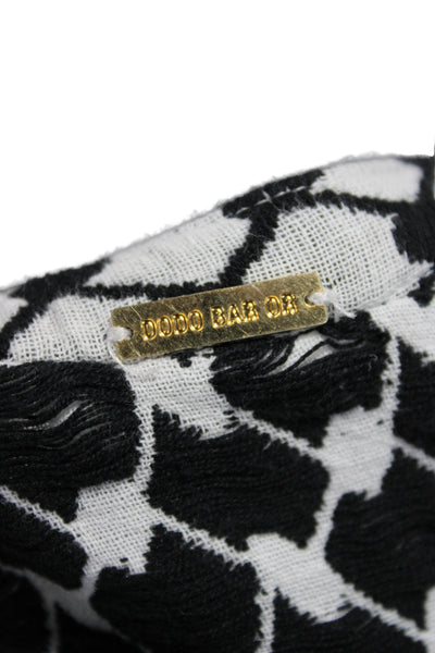 Dodo Bar Or Women Tunic Black V-Neck Geometric Cotton Long Sleeve Boho Size S