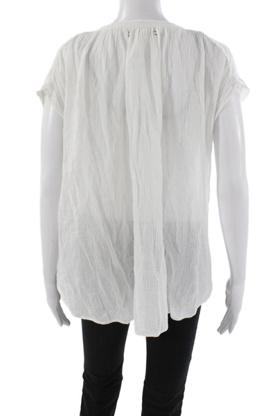 Xirena Womens Tunic V Neck Sleeveless White Cotton Size XS