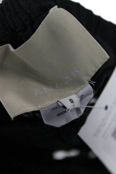 Anaak Womens Paperbag Shorts Black Cotton Tie Waist Size XS
