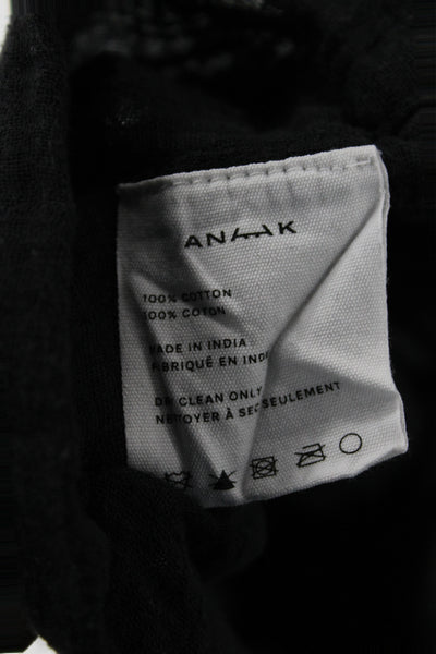 Anaak Womens Paperbag Shorts Black Cotton Tie Waist Size XS