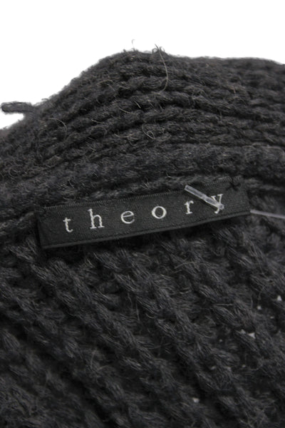 Theory Mens Gray V-Neck Cardigan 50% Nylon Long Sleeve Size L