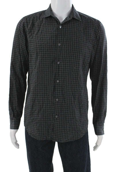 Theory Women's Long Sleeves Button Down Black Plaid Shirt Size M
