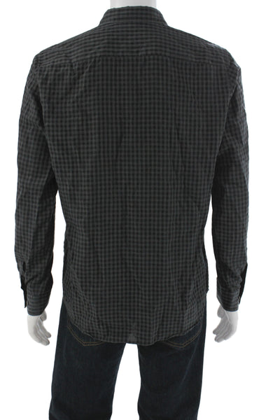 Theory Women's Long Sleeves Button Down Black Plaid Shirt Size M