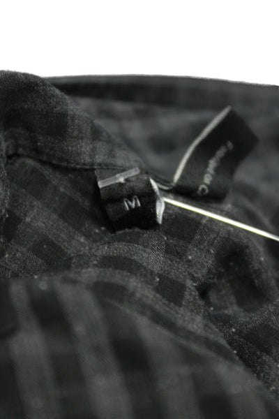 Theory Women's Long Sleeves Button Down Black Plaid Shirt Size M